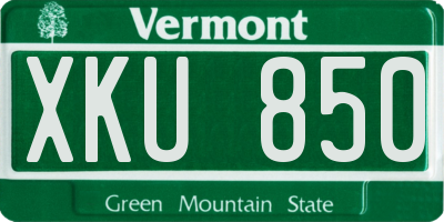 VT license plate XKU850