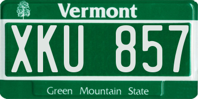 VT license plate XKU857