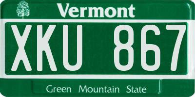 VT license plate XKU867