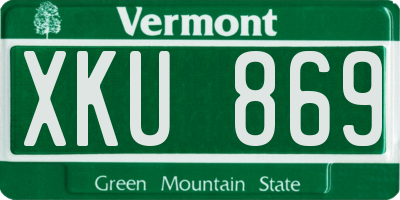 VT license plate XKU869