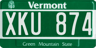 VT license plate XKU874