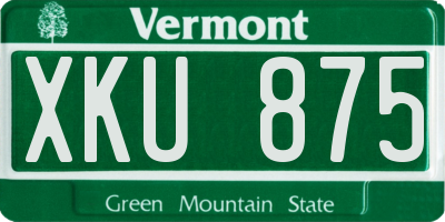 VT license plate XKU875