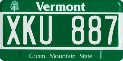 VT license plate XKU887