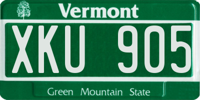 VT license plate XKU905