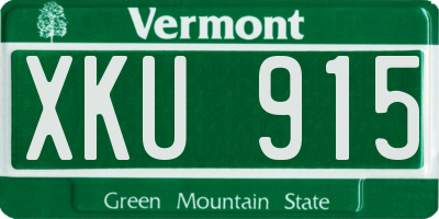 VT license plate XKU915