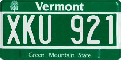 VT license plate XKU921