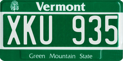 VT license plate XKU935