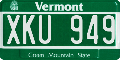 VT license plate XKU949