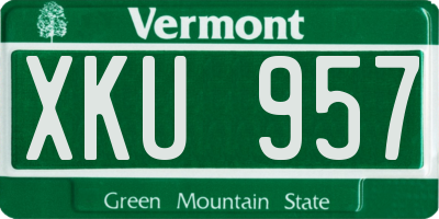 VT license plate XKU957