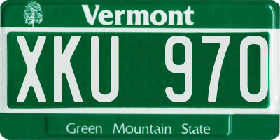 VT license plate XKU970