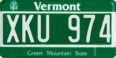 VT license plate XKU974