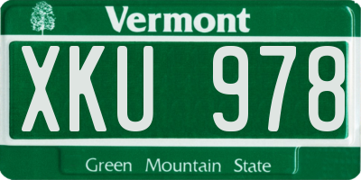 VT license plate XKU978