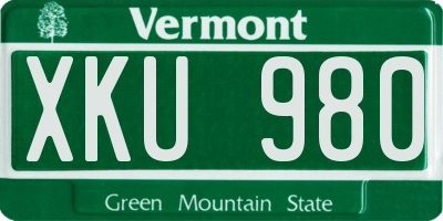 VT license plate XKU980