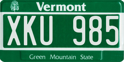 VT license plate XKU985