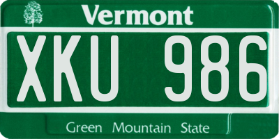 VT license plate XKU986