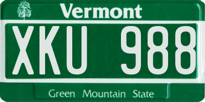 VT license plate XKU988