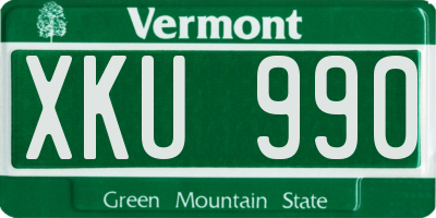 VT license plate XKU990