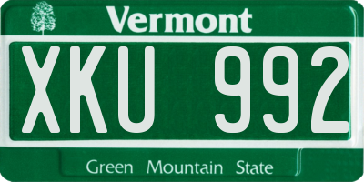 VT license plate XKU992