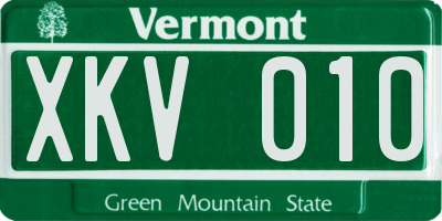 VT license plate XKV010