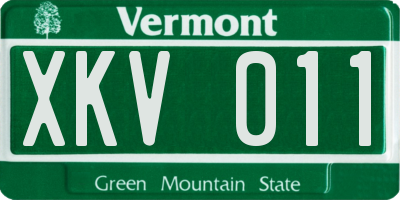 VT license plate XKV011