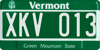 VT license plate XKV013