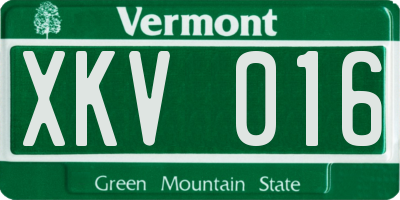 VT license plate XKV016