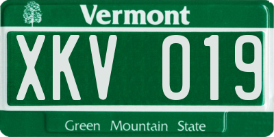 VT license plate XKV019