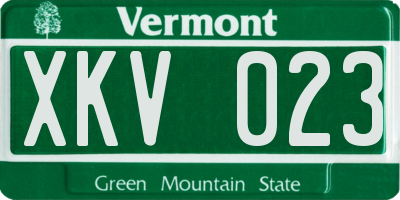 VT license plate XKV023
