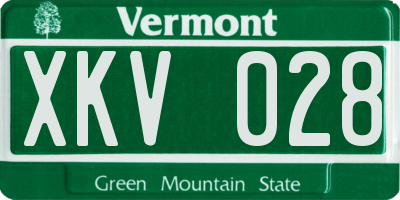 VT license plate XKV028