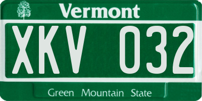 VT license plate XKV032