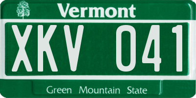 VT license plate XKV041