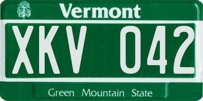 VT license plate XKV042