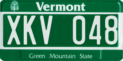 VT license plate XKV048