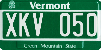 VT license plate XKV050