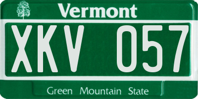 VT license plate XKV057