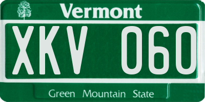 VT license plate XKV060