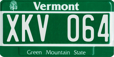 VT license plate XKV064