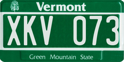 VT license plate XKV073