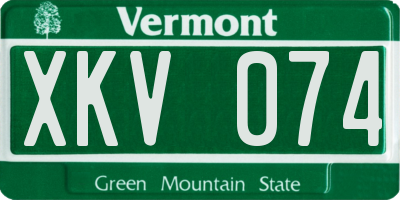 VT license plate XKV074
