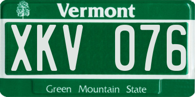 VT license plate XKV076