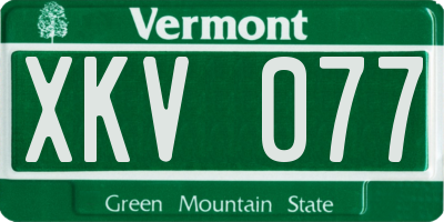 VT license plate XKV077