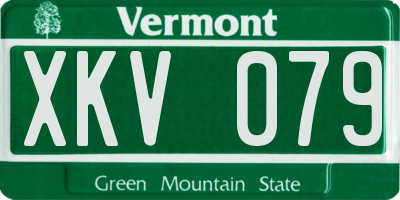 VT license plate XKV079