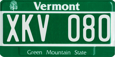 VT license plate XKV080