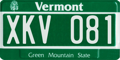 VT license plate XKV081