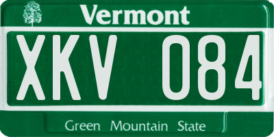 VT license plate XKV084