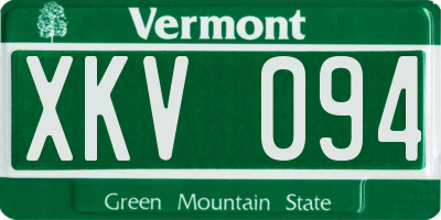 VT license plate XKV094