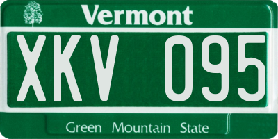 VT license plate XKV095