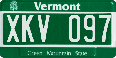 VT license plate XKV097