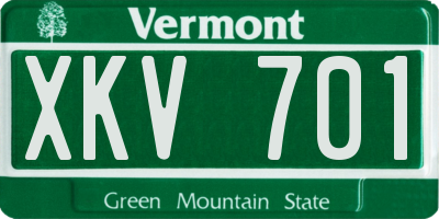 VT license plate XKV701