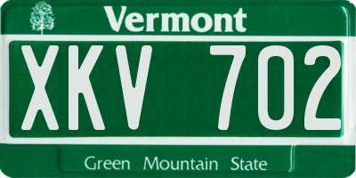 VT license plate XKV702